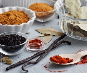 Bowls of various spices