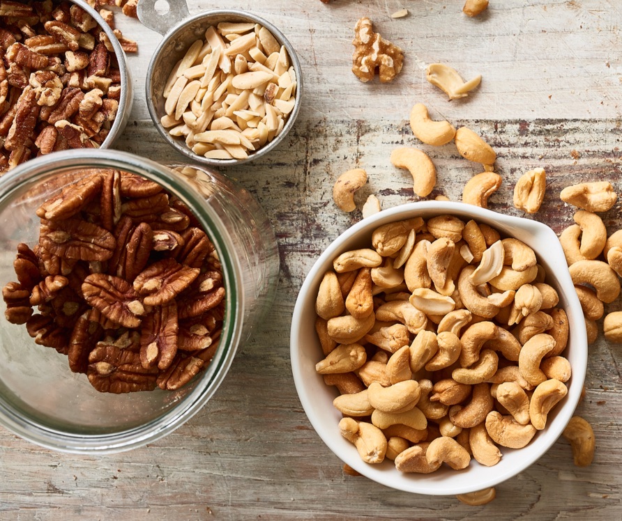 Bowls of various nuts