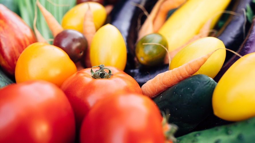 Tomatoes, cucumbers, carrots and other vegetables